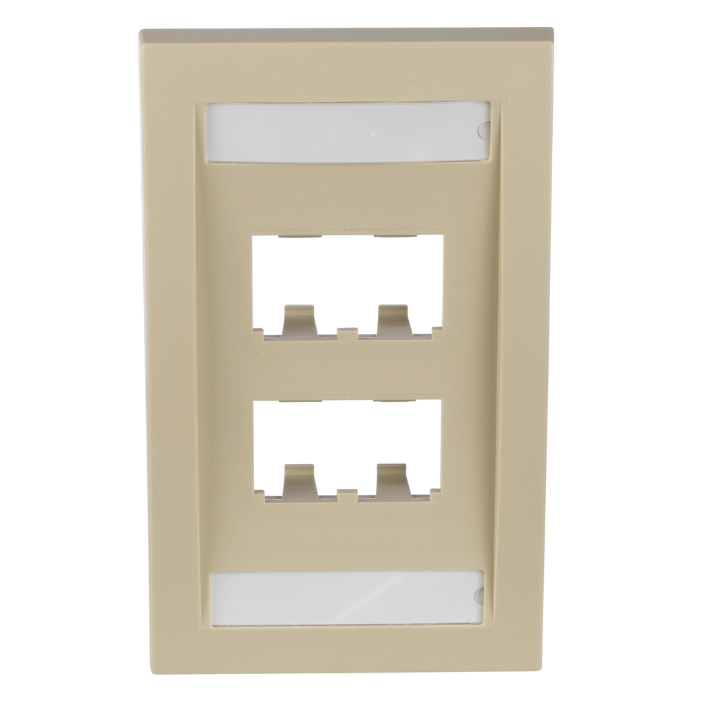 Panduit Mini-Com Executive Faceplate Electric Ivory with Label Pocket