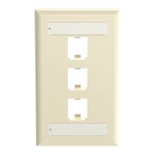 Panduit Mini-Com Classic Faceplate Electric Ivory with Label Pocket