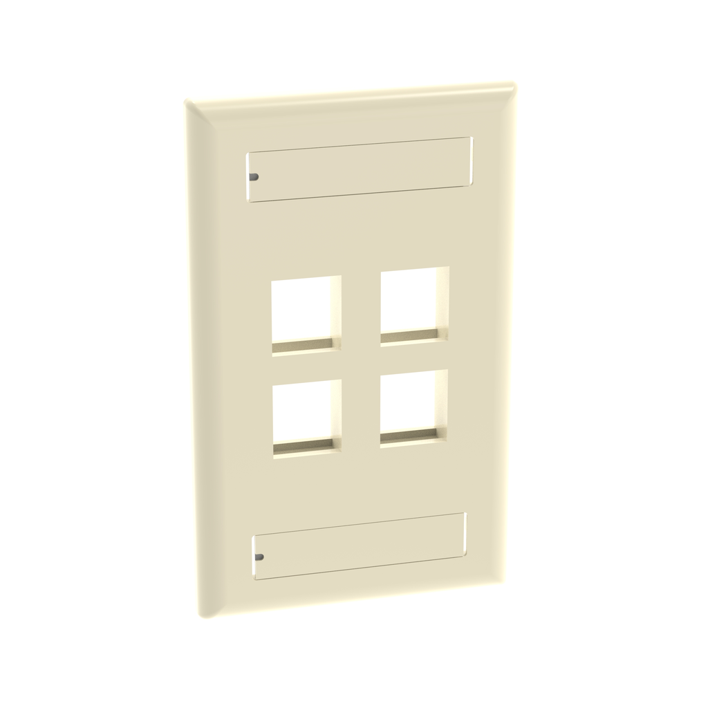 Panduit NetKey Faceplate Electric Ivory with Label